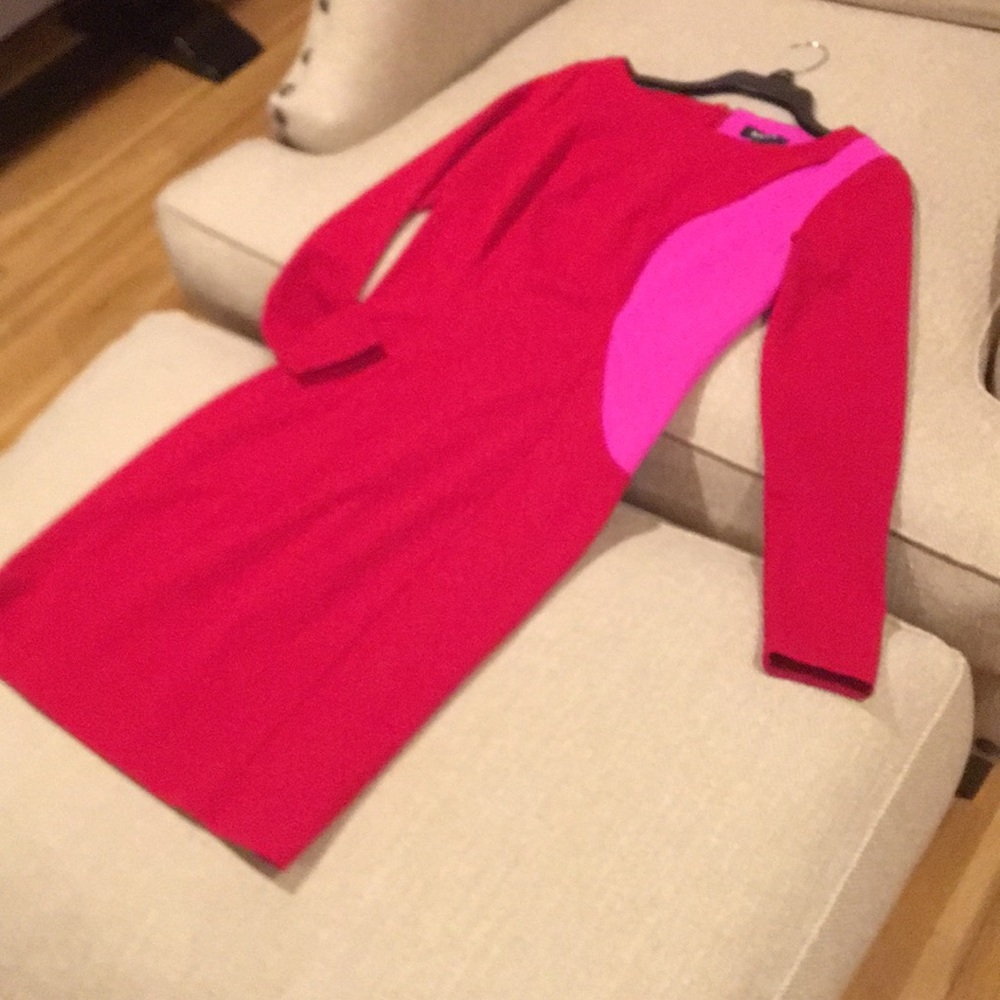 Pink and Red DKNY Dress